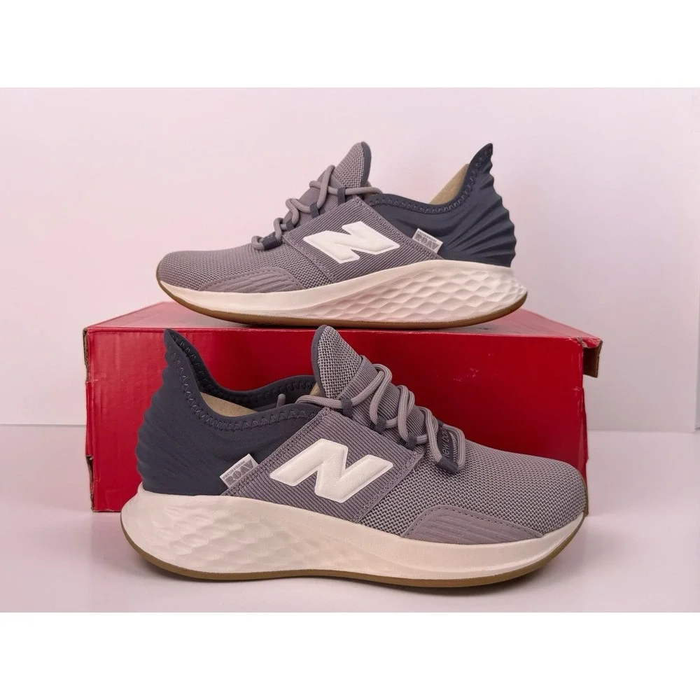 New Balance Fresh Foam Roav Women Size 9 B/Medium Grey/Purple/Gum Brown WROAV7E3